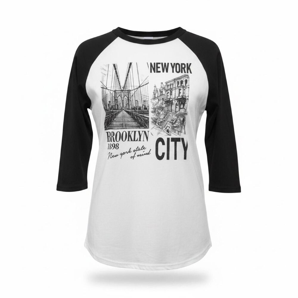 Unbranded Women's White and Black T-shirt